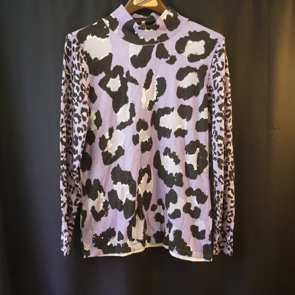 Tyler Boe Purple Cheetah Sweater